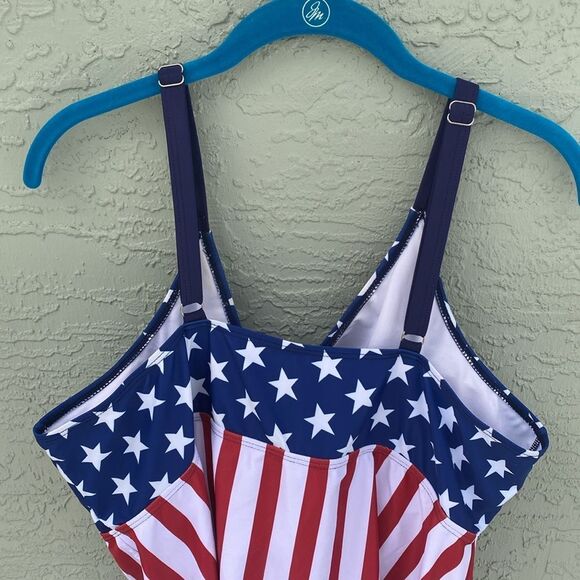 American Flag Tankini Set Top & Bottom Sz XXXL - Picture 8 of 13